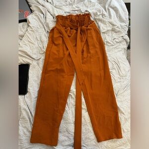 SHEIN Terracotta Paperbag Waist Pants
